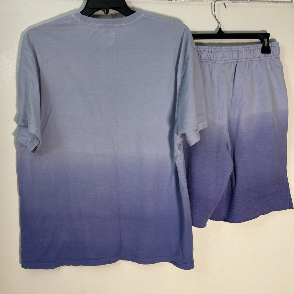 Champion Ombré Men T Shirt XL & Short M Set Blue Purple 6372 - Picture 9 of 10